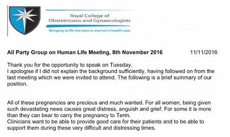 Pro-life campaigners should be wary of letter from NICRCOG Chair Carolyn Bailie