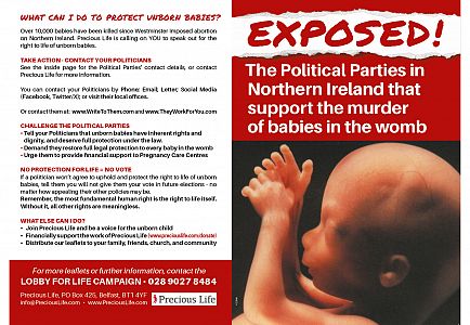 EXPOSED! -  the Political Parties in Northern Ireland that support the murder of babies in the womb