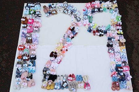 Precious Life mark first anniversary of Westminster abortion law with 'baby shoes memorial' at Stormont