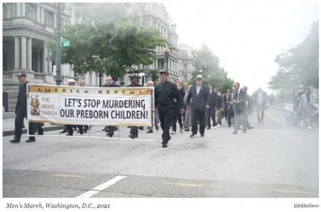 Hundreds gather for first ever Men's March against abortion in Washington DC