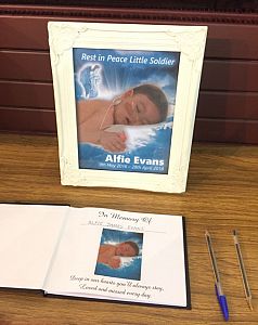 Precious Life open book of Condolence for Baby Alfie Evans