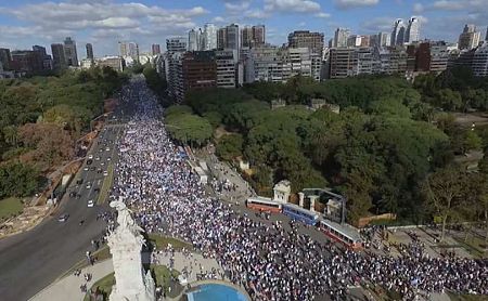 Hundreds of thousands march to protest legalized abortion in Argentina