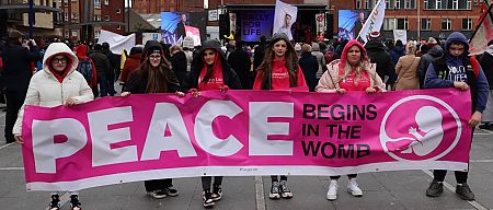 Belfast Rally says PEACE BEGINS IN THE WOMB