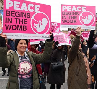 Belfast Rally says PEACE BEGINS IN THE WOMB