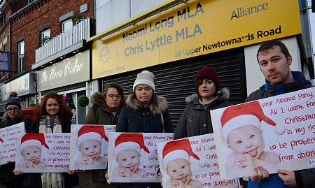 PRECIOUS LIFE PROTESTS AT ALLIANCE PARTY OFFICE