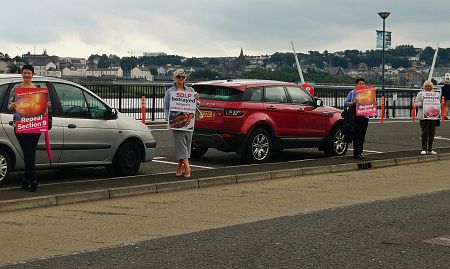 Precious Life protest SDLP Leader Colum Eastwood MP after he votes for abortion up to BIRTH in NI