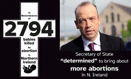 Death threat to Northern Ireland's unborn babies issued by new Secretary of State