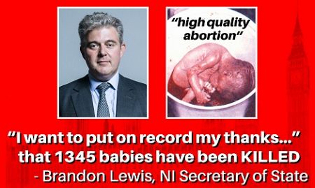 NI Secretary thanks abortionists who killed 1345 babies in Northern Ireland since March 2020