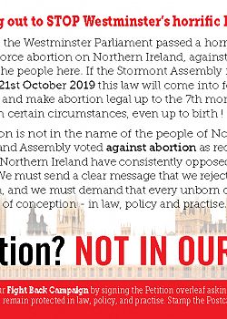 Abortion? Not in Our Name PETITION Postcards