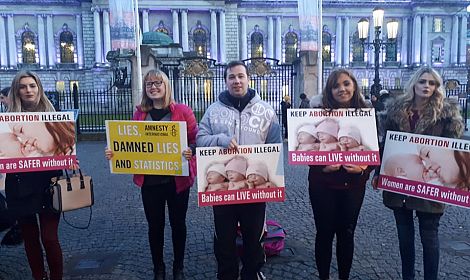 Precious Life protest Repeal the 8th Solidarity event on International Women's Day