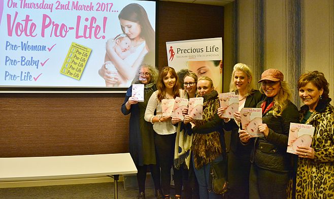 "Vote Pro-Life" meeting in Belfast